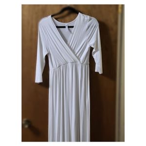 White maxi maternity dress